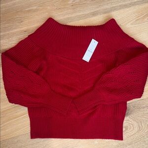 White House Black Market Off-the-Shoulder Red Sweater